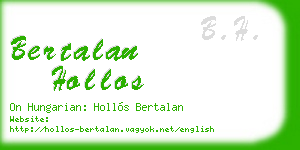 bertalan hollos business card